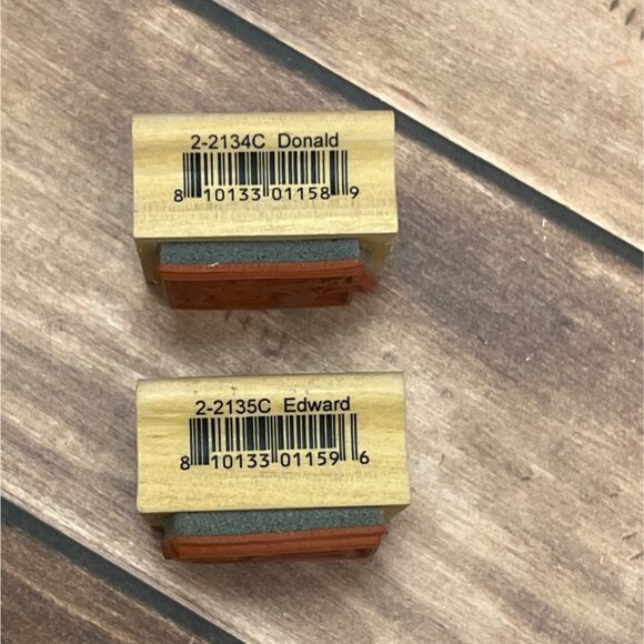 HTF A MUSE 2134C DONALD & 2135C EDWARD WOOD MOUNTED RUBBER STAMPS SNOWMAN FROSTY - Picture 2 of 4